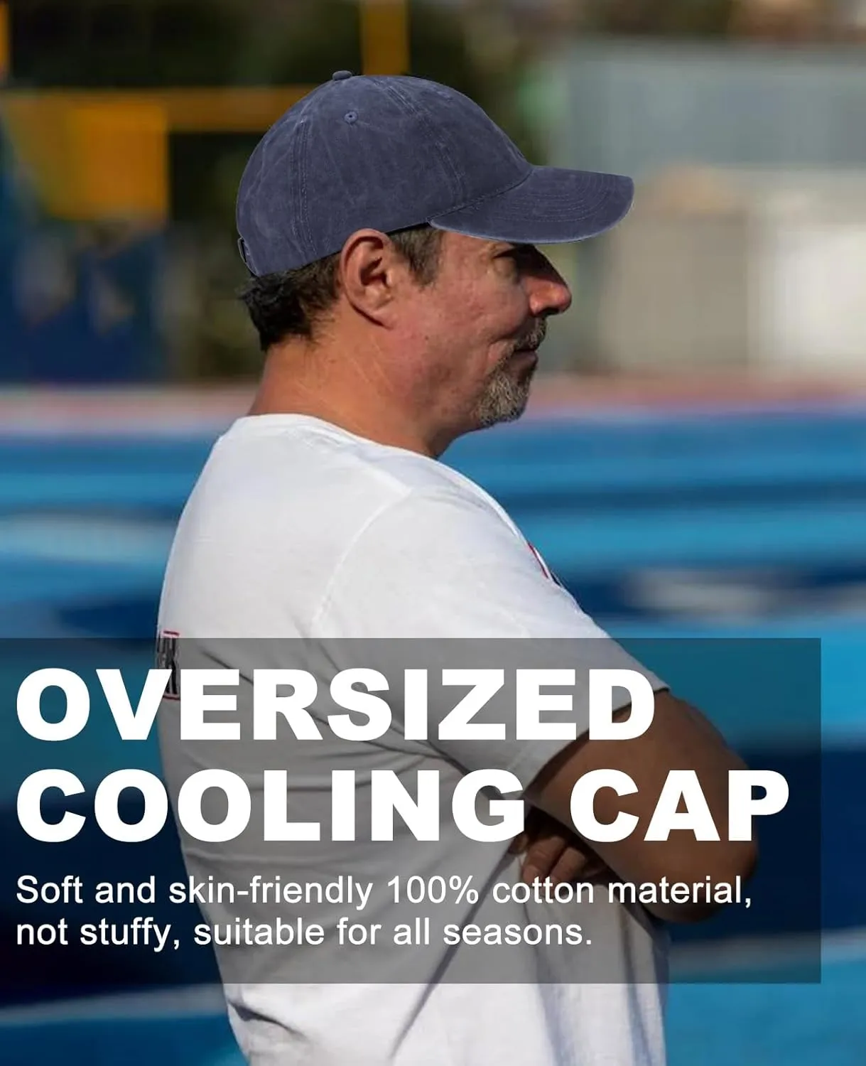 XXL Oversize Washed Denim Hats Baseball Cap for Big Heads Large Pigment Dyed Dad Hat Low Profile Sports Caps 23.5"-25.5"