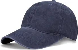 XXL Oversize Washed Denim Hats Baseball Cap for Big Heads Large Pigment Dyed Dad Hat Low Profile Sports Caps 23.5"-25.5"