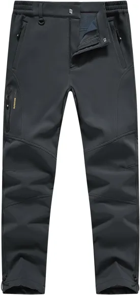 YSENTO Men's Fleece Lined Snow Ski Pants Waterproof Softshell Insulated Winter Cargo Hiking Camping Pants