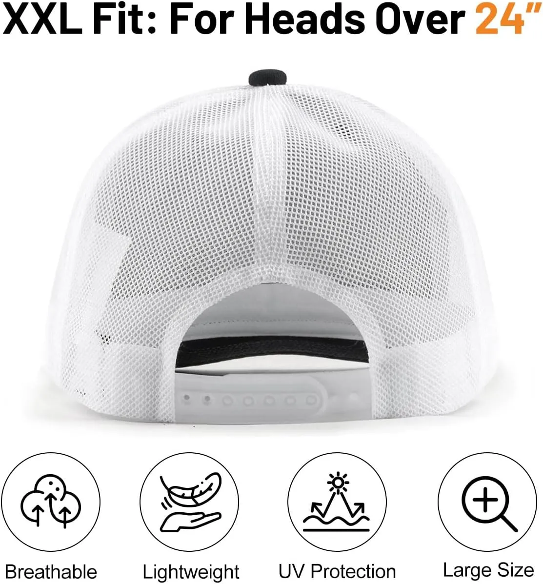 Zylioo Oversize XXL/XL Trucker Hats, Large Snapback Mesh Cap,Cool Summer Cap for Big Heads,Gaint 2 Tone Travel Cap