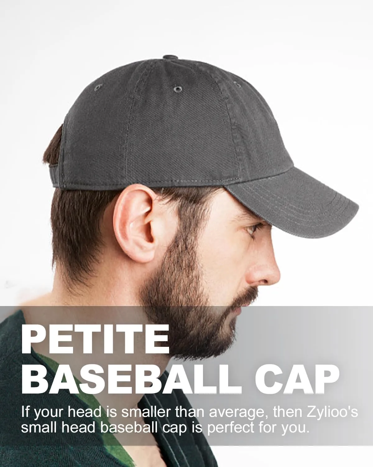 Zylioo Small Baseball Cap,Petite Size Ball Cap,Relaxed Little Sports Cap,Adjustable Fitted Golf Cap for Men Women